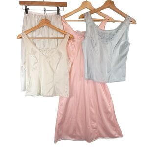 VTG Movie Star Nightie Lingerie Set Nylon Lace Pink Sissy 1970s SIZE SMALL USA